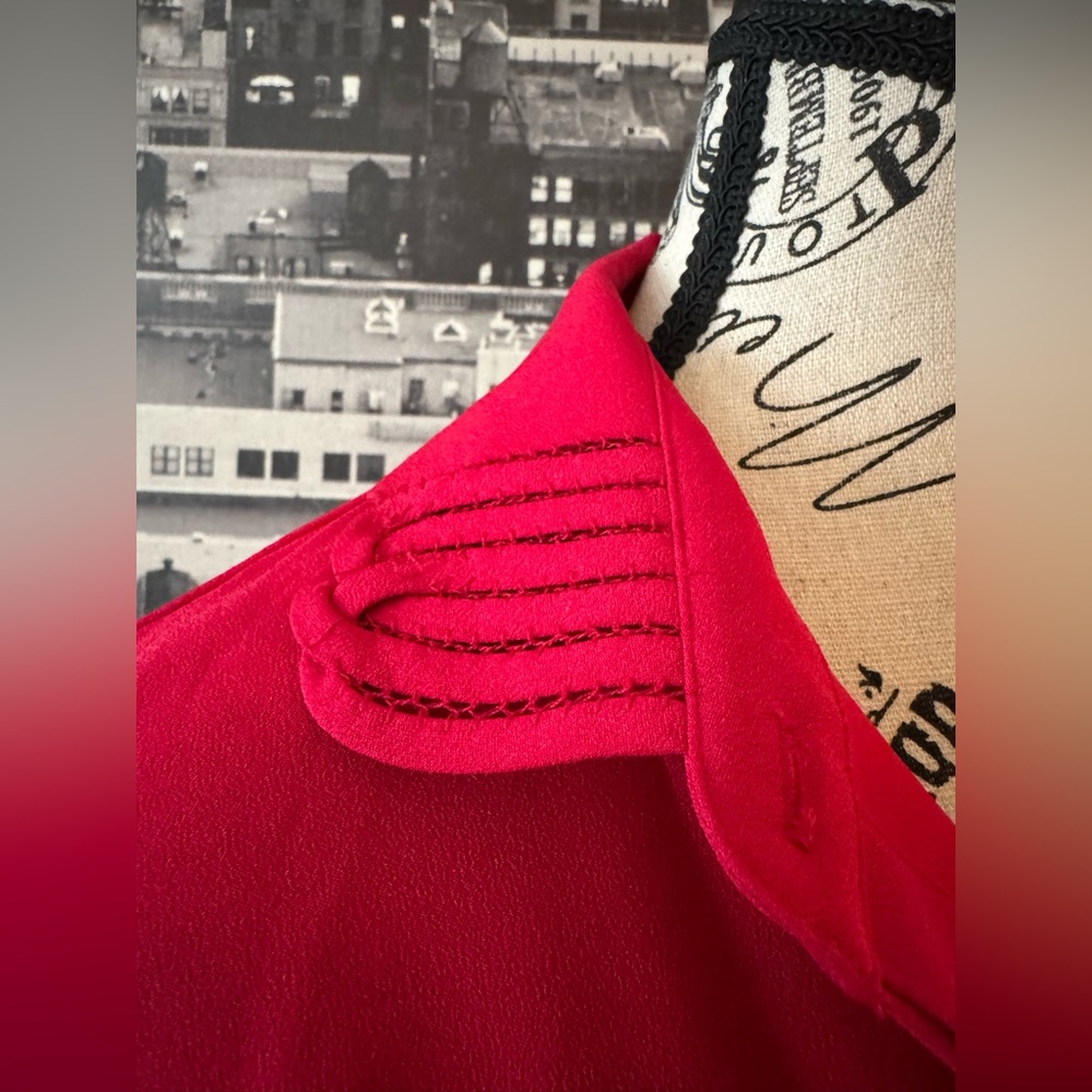 NWOT Maje Rivoise Fushia Belted Long Sleeve Dress - Picture 6 of 9